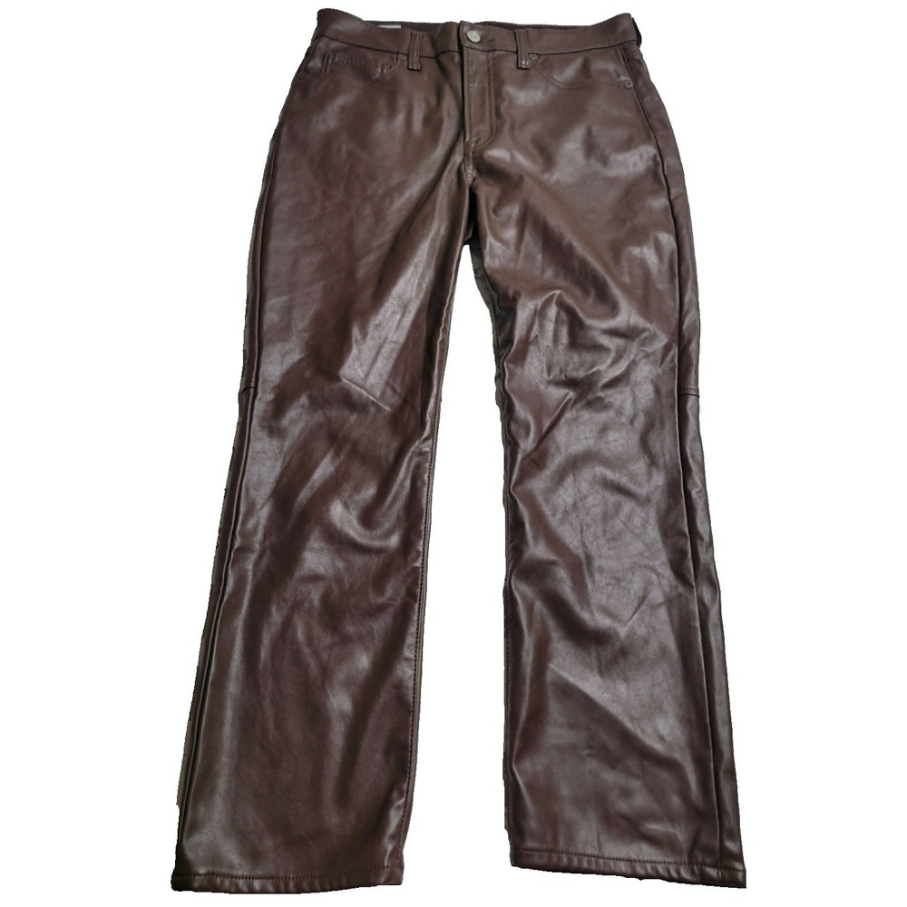 GAP Vintage Slim‎ High Rise Women's 29/8 Petite Brown Faux Leather Pants